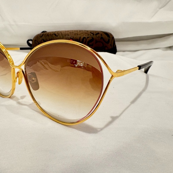 NEW! DITA SASU DTS516-03-GLD; GOLD WITH PINK AMBER GRADIENT LENS; 100% AUTHENTIC - Picture 2 of 7